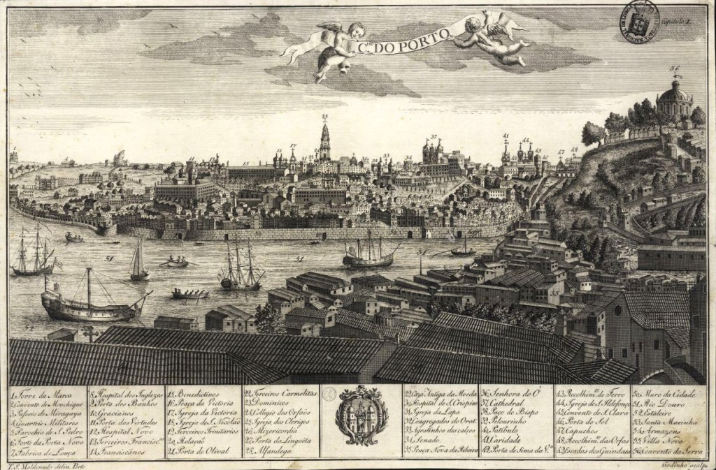 Grabado de la ciudad de Oporto en el Siglo XVIII 1789